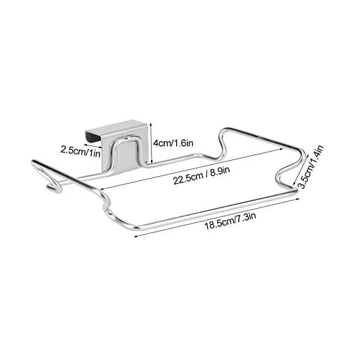 Rengue Stainless Steel Trash Bag Holder Hanging Rack Bracket for Kitchen Door Back Garbage Bag Organizer with Durable 430 Stainless Steel Space Saver — view 3