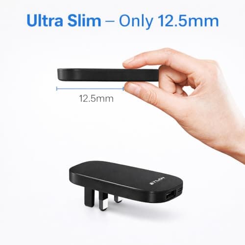 Ultra Slim 30W USB-C PD & USB QC 3.0 Fast Charger, Foldable UK Plug, Dual Port USB-C & USB-A Compact Travel Charger for USB-C Smartphones, Tablets & USB-Powered Devices (Black) — view 2