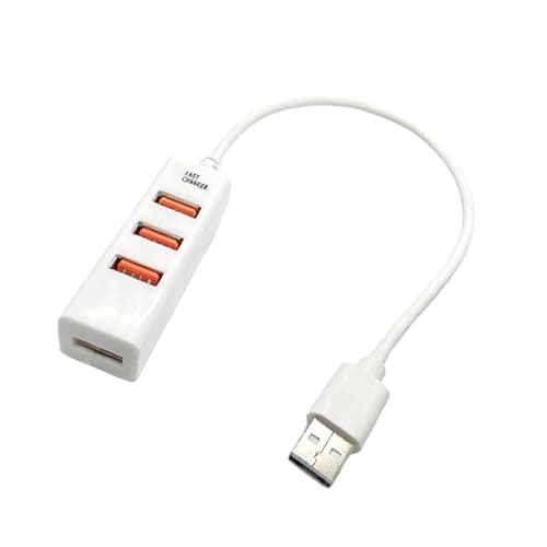 USB 2.0 Extension Cable with 4 Charging Ports USB Charging Hub Multi-Port for School, Airport, Public Space Travel