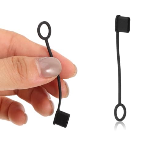 20pcs Black Silicone USB C Dust Cover with Hanging Loop for Tablets — view 3