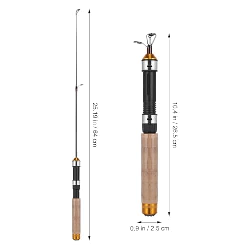 TOYANDONA Pocket Telescopic Fishing Rod, 25.6 Inch Carbon Mini Ultra-Light Ice Fishing Rod Cork Handle, Travel Fishing Pole for Saltwater Freshwater Fishing Gifts for Man — view 2