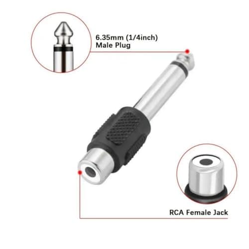 Kjzeex 6 Pack 6.35mm Male Mono Jack Plug to RCA Female, Phono Socket — view 6