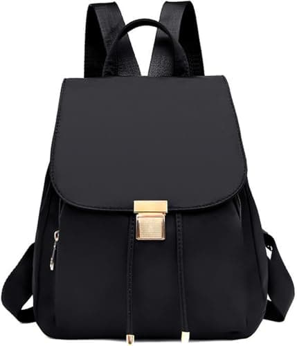Farcauo Mini Backpack Fashion Small Nylon Backpack for Women Black Lightweight Travel Bags Cute Daypack