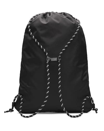 Under Armour Unisex Hustle Sackpack, Water-Resistant Rucksack for Sports and Outdoor Pursuits, Essential Sports Bag with Front Pocket,Black/Black/White,OSFM — view 3
