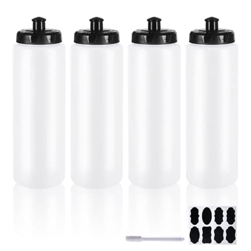 ZMCYN 4 Pack 1000ml Wide Mouth Sports Water Bottles for Gym