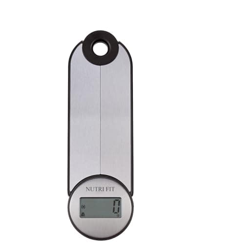 NUTRI FIT Foldable Digital Kitchen Scale, 5KG/11lbs, Silver-Black