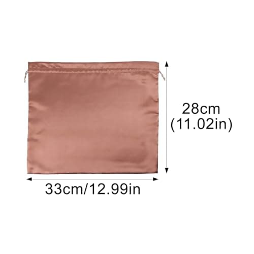 LKXHarleya Drawstring Pouch, 11.02" x 12.99" Silk Cloth Storage Bag for Handbag Purse Shoes Boots Travel, Rose Gold — view 2