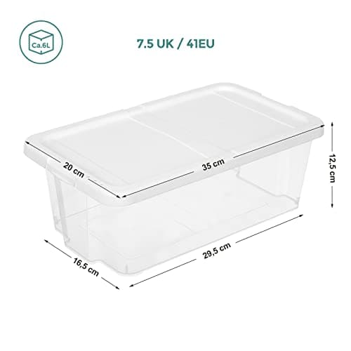 SONGMICS Shoe Boxes with Lids, Set of 12, Stackable Shoe Organiser — view 4