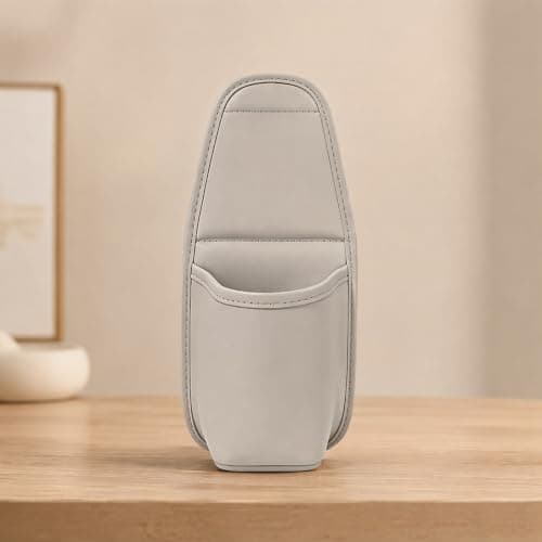 Leather Car Side Pocket Organizer Door Cup Holder Phone Slot (Beige) — view 3