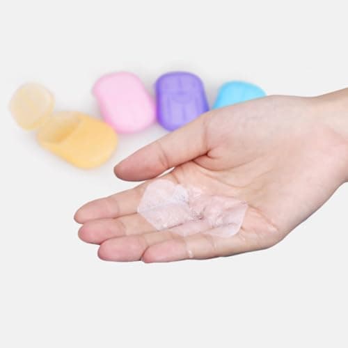 8pcs Portable Paper Soap Tablets in Plastic Box for Hiking Office Use — view 6