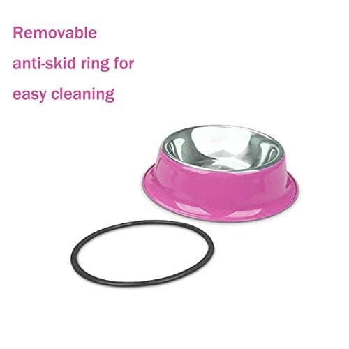 3 Pieces Cat Bowl Stainless Steel Non-Slip and Leak-Proof Cat Food Bowl,Feeding Bowls For Cats， Cat Water Bowl, Multifunctional Pet Food Bowl, Color Food Grade Travel Stainless Steel Food Bowl Cat — view 3