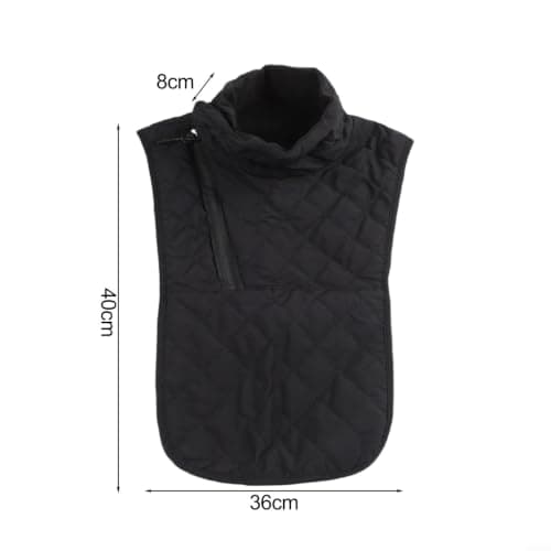 KiraKira Windproof Motorcycle Neck Warmer 40x36cm Zip Adjust(Black) — view 3