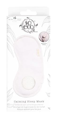 So Eco Calming Sleep Eye Mask – Ultra-Soft Cotton with Adjustable Fit, Blocks Light for Restful Sleep, Suitable for Everyday Use & Travel, Eco-Conscious and Gentle on Skin
