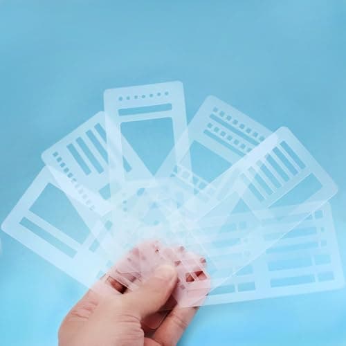 6 Pack Stencils Drafting Tools, FineGood Handmade Flexible Record Template,Reusable Templates Planner Stencils for Journaling Checklists Boxes Lines & Daily Planning — view 6