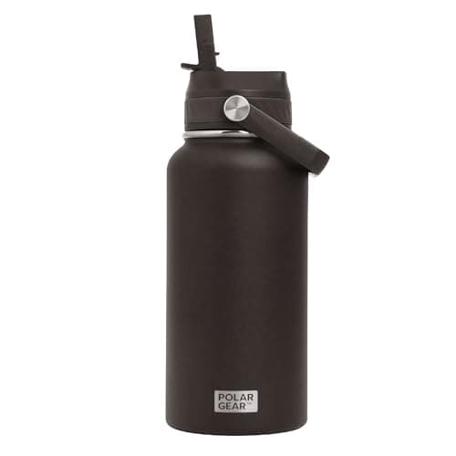 Polar Gear Insulated Water Bottle with Flip Straw - 800ml Black