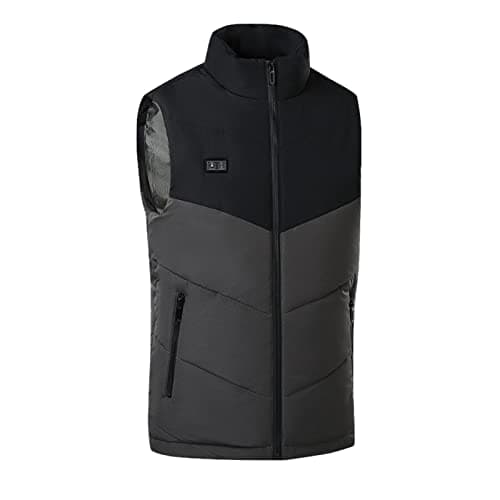 Cycling Jacket with USB Port for Men Women Outdoor Winter Thermal Insulated Windproof Breathable Reflective Lightweight Packable Sweat-Wicking Base Layer (Grey, L)