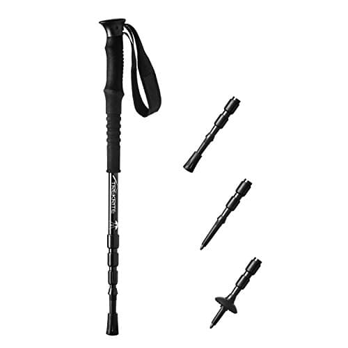 One Trekrite Traveller Four Section Compact 55cm Walking/Hiking/Trekking Pole - Black