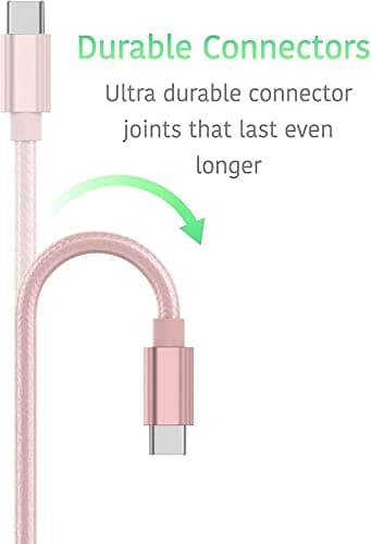 KP TECHNOLOGY Multi Port Fast Charger For Honor Pad 8 / Honor Pad X8 (TYPE C Cable + Dual Port Plug) (ROSE GOLD) — view 4