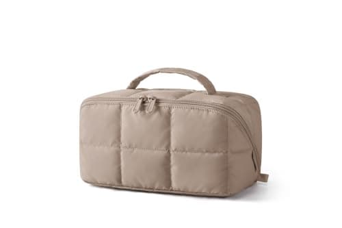 BAGSMART Travel Makeup Bag, Flat Lay Make up Bags for Women