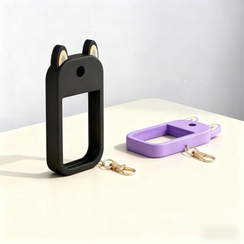 2 Pack Hand Sanitizer Holder – Portable Silicone Hand Sanitizer Case with Keychain for 1 fl oz Spray, Travel & Everyday Carry Sanitizer Accessory, Soft Touch Protective Holder (Black, White) — view 4