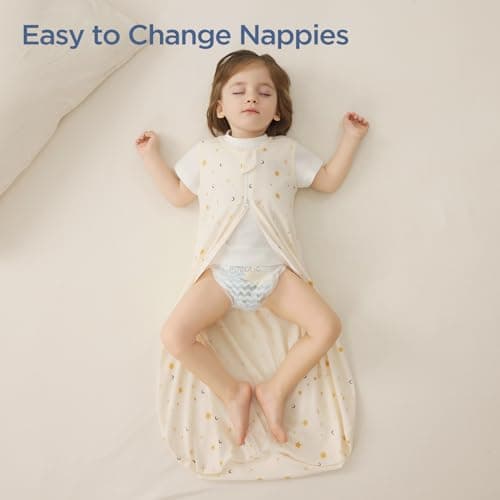 Duomiaomiao Baby Sleeping Bag 0.5 TOG Summer Sleeping Bag, 100% Cotton Baby Sleep Sack 6-18 Months Unseix Baby Wearable Blanket Newborn, Beige — view 5