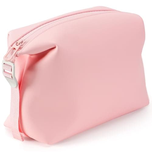 XWFB 6"x9.84" 4.5L Large Silicone Toiletry Bag, Waterproof Leakproof Foldable Travel Organizer, Dopp Kit for Men & Women, Pink