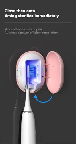 Toothbrush Sanitizer (pink) Portable/Wall Mounted USB charging UVC protection — view 2