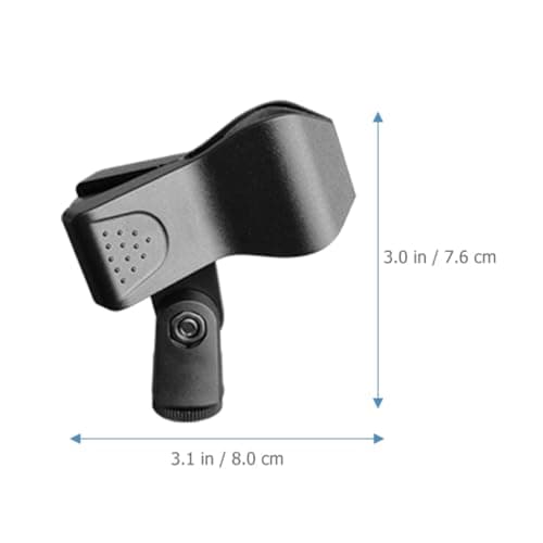 FENICAL Microphone Stand Holder with Mic Clip Universal 8pcs Spring Clip Design, Black Plastic and Clamp Secure and Anti-drop Mic Holder Compatible with 3/8 Inch for Indoor Stage Use — view 2