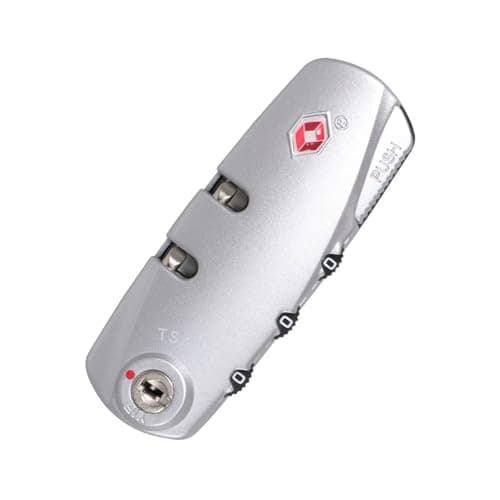 Suitcase Locks, 3-Digit Number Combination TSA 007 Suitcases Locks, TSA Approved Luggage Lock for Replacement and Retrofit, TSA Customs Code Lock for Travel Case, Suitcase Accessorie, Silver