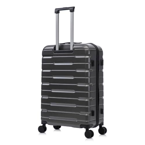 Rocklands London Suitcase Medium 25 Inch Hard Shell Lightweight Checked Luggage with 360° Rubber Spinner Wheels Durable Travel Case Telescopic Handle, TSA Lock (Grey) — view 2