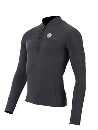 Two Bare Feet Thermal Rash Vest Unisex - Mens and Womens Thermal Lined Rash Guards for Surfing, Swimming, Diving, Beach (Women's Quarter Zip Fleece, Medium) — view 2