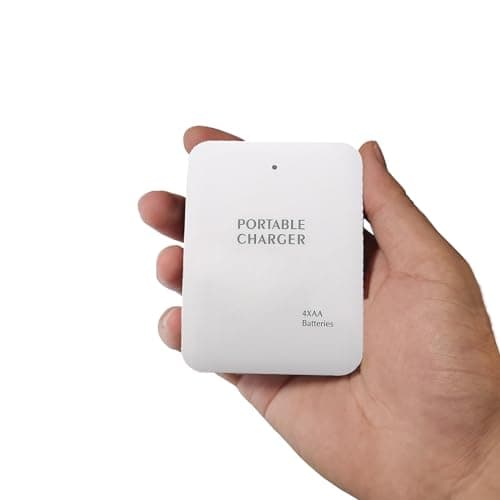 Battery Operated Phone Charger Emergency|USB Battery Powered Power Bank Portable 4 AA Batteries Powered Outlet (White) — view 4