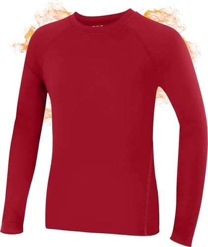 Roadbox Boys' Thermal Base Layer Top, Fleece Lined Long Sleeve for Football