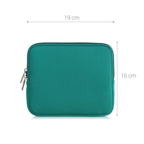 kwmobile Neoprene e-Reader Pouch Size 6,8-7" eReader - Universal eBook Sleeve Case with Zipper - Petrol — view 5