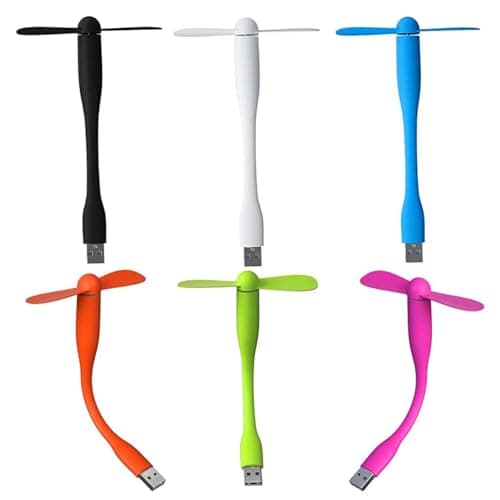 AZIDWERYQ 6 Pack Mini USB Fans, Portable Fan, Flexible Neck Cooling Fan, Quiet Travel, Personal Portable Pocket, Power Bank/Notebook/Laptop/Computer USB Desk (color)