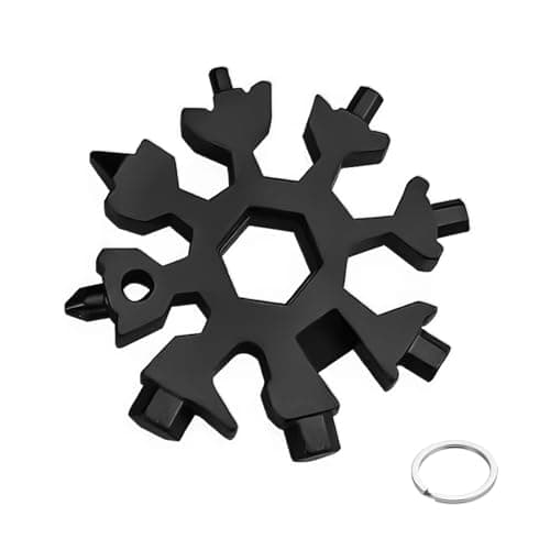 Snowflake Multi Tool, 18 in 1 Multi Tool for Men, Stainless Steel Keychain with Bottle Opener Wrenches Screwdrivers Hex Keys, Emergency for Outdoor Camping DIY,for Dad Husband Father