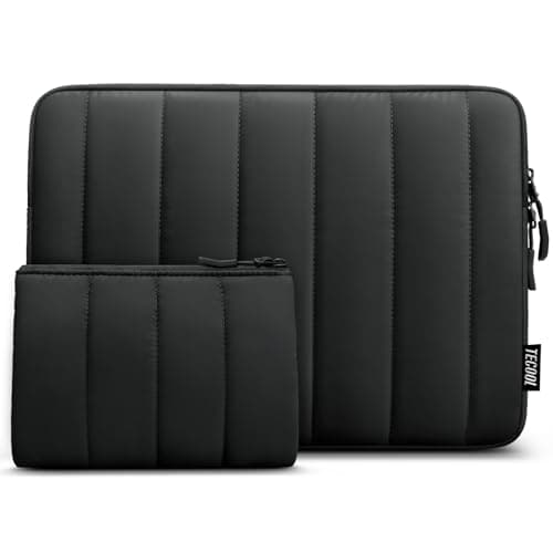 TECOOL Puffy 13-13.3 Inch Laptop Sleeve Macbook Case, Black