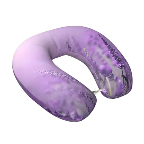 JaoXer Romantic Purple Lavender Memory Foam Travel Pillow â€“ Neck Support for Airplane, Car, Home Office, See Movies, Work, Drive, Leisure — view 2