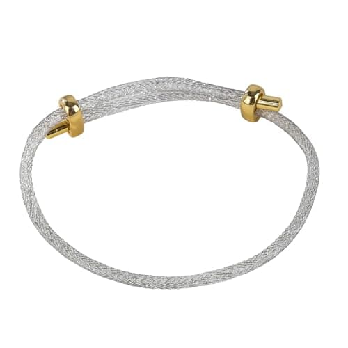Vexandrie Stainless Steel Wristband with, Silver