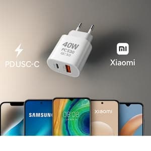 European Travel Charger Plug with 2 USB-C Ports & 1 USB-A Port – Fast Charging, Compact, Durable – Compatible with iPhone, Android, iPad, Laptop – Premium Quality — view 5