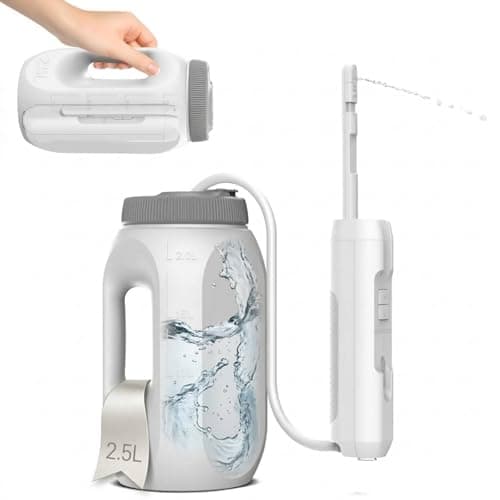 Bostar Electric Bidet with 2.5L Water Tank, 2 Spray Modes 4 Adjustable Pressures Portable Handheld Travel Bidet Kit Waterproof for Outdoor Camping Personal Care