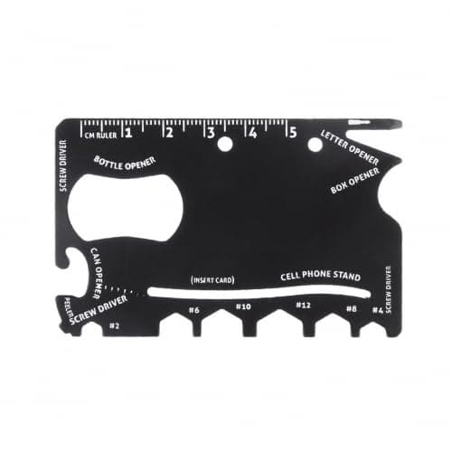 SKYTE® 18 in 1 Stainless Steel Wallet Hero Tool Multi Credit Card Stainless Steel - Inspiring Camping Accessories, Can Opener & Card - Gadgets Wrench Screwdriver Phone Slot — view 5
