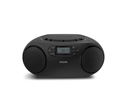 Philips TAZ2000 Portable CD Soundmachine with FM Radio, Bluetooth 6.0, USB Playback, Audio‑In, Dynamic Bass Boost, 6W Stereo Speakers, AC/Battery Powered, Carry Handle - Black — view 3