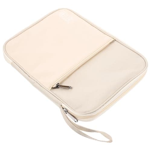 HOMSFOU Travel Cable Organizer Bag for Men Women Teens Electronics Storage Case with Multiple Compartments for Chargers Cords USB Cables Power Adapters Hard Drives Memory Cards Beige