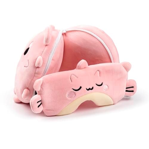 Puckator Relaxeazzz Adoramals Puff the Puffer Fish Plush Travel Pillow & Eye Mask - Sleep Eye Mask Masks - Kids Travel Accessories For Sleeping Airplane - Flight Plane Neck Pillow Pillows — view 3