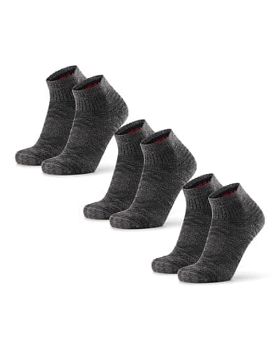 DANISH ENDURANCE Merino Wool Low Cut Hiking Socks with Lightweight Cushioning, for Men & Women, Unisex, 3 Pack, Grey, 9-12