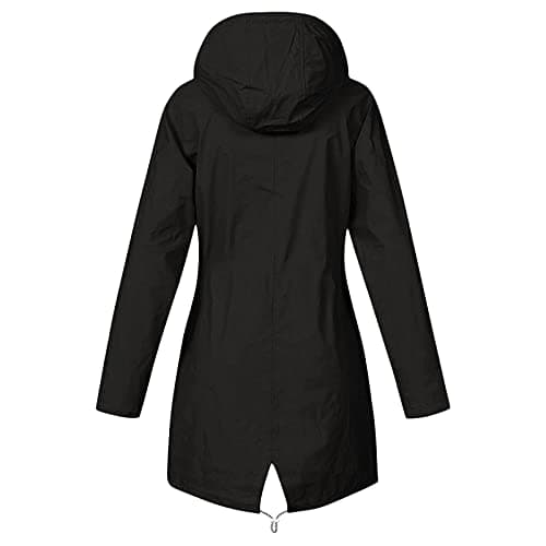 Women's Waterproof Rain Jacket Lightweight Hooded Plus Size Long Rain Coat Waterproof Coats for Hiking Walking Travel Outdoor Windproof Trench Coat Solid Outdoor Windbreaker Fall Winter Jackets — view 2