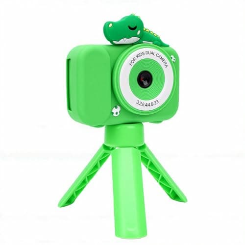 Jectse Kids Digital Camera, 48MP 1080P HD Dual Lens Selfie Camera with 8X Zoom Tripod Games Music Filters, for Boys Girls Age 3-12 Birthday Gift Travel Use