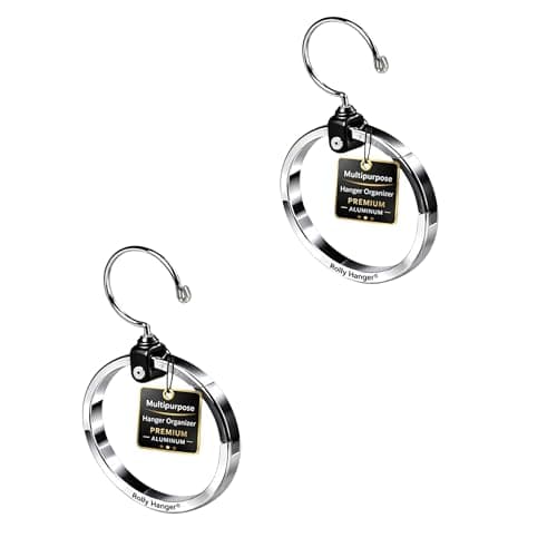Multipurpose Closet Hanger - 2-Pack | Multi Hangers Saving Space for Clothes Hangers | Metal Hangers for Belts, Bags, Ties, Baseball Caps, Scarves, Jewelry | Heavy Duty Hanging Wardrobe Organiser