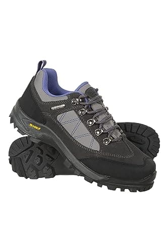 Mountain Warehouse Storm Womens Waterproof IsoGrip Shoes - Waterproof Ladies Rain Boots, Breathable, Suede Upper Shoes - for Spring Summer, Walking & Hiking Grey 5 — view 2